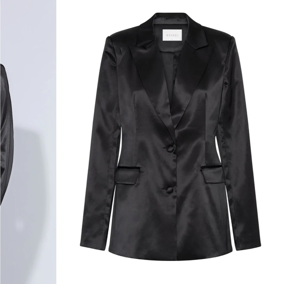 Meshki Satin Blazer XS Black - Picture 3 of 3